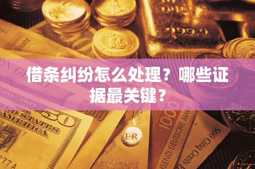 北京借条纠纷怎么处理？哪些证据最关键？