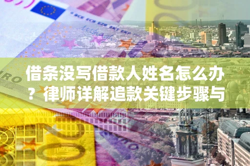 北京借条没写借款人姓名怎么办？律师详解追款关键步骤与证据链构建
